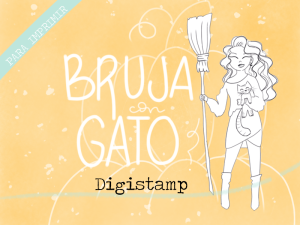 Digistamp BRUJA CON GATO