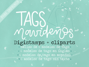 Digistamp + lámina TAGS NAVIDEÑOS